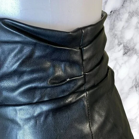 Nookie Viktoria Faux Leather Pants Matte Black